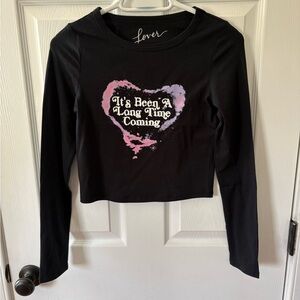 Small Taylor Swift Black Graphic 'Lover' Tee with White Print